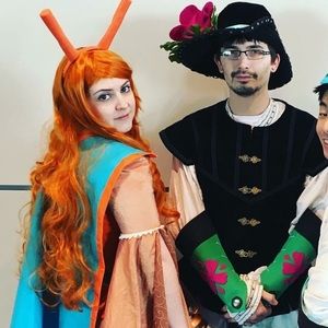 Orange long curly wig